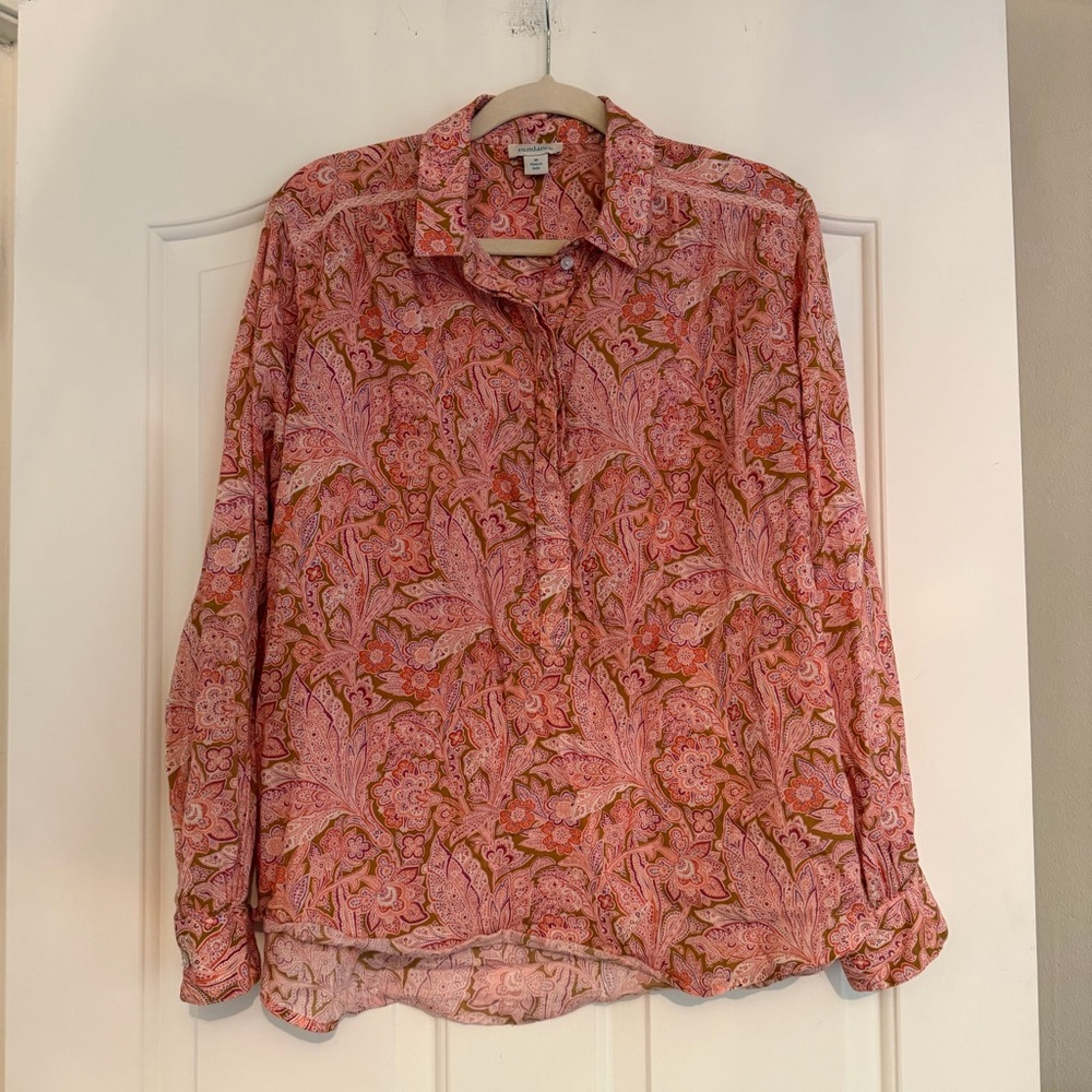 Vintage Sundance Boho Paisley Button-Up